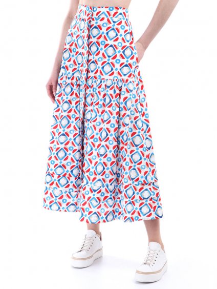 Vzorovaná sukně na knoflíky s volány  MARELLA