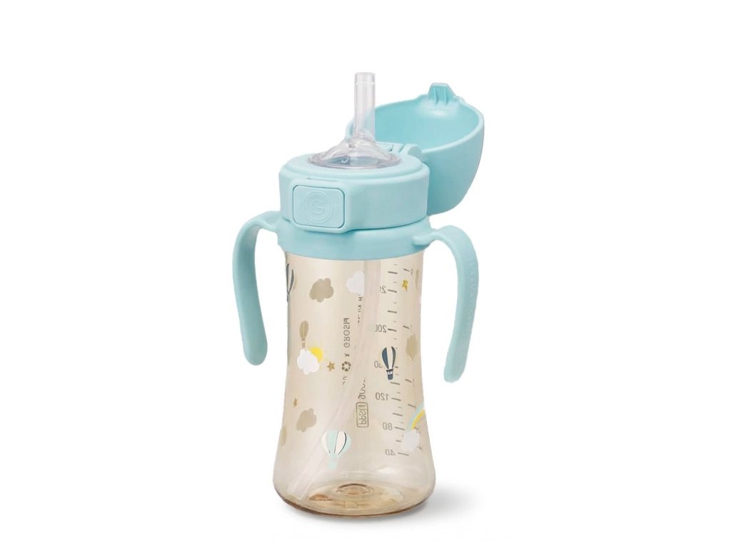 grosmimi ppsu straw cup with flip top 10oz 12 months stage 2 straw 7239552