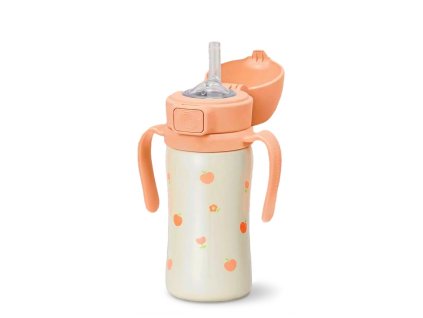 grosmimi stainless steel straw cup with flip top 10oz 12 months 2204065.webp