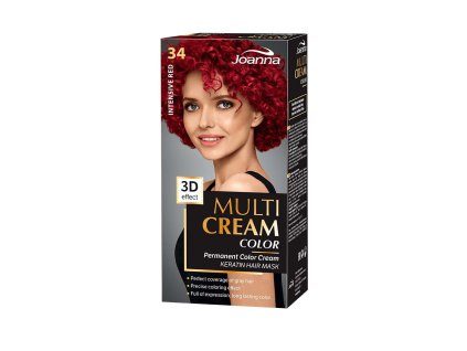 Joanna Multi Cream Color farba na vlasy Intenzívna červená 034
