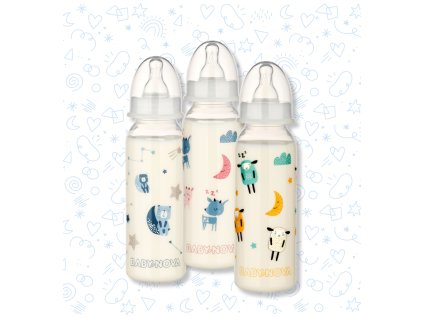 Baby Nova PP Dojčenská fľaša so štandardným hrdlom Dobrú noc 0-24m 240 ml