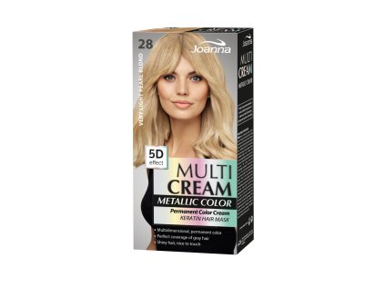 Joanna Multi Cream Color farba na vlasy metallic Svetlý perlový blond 028
