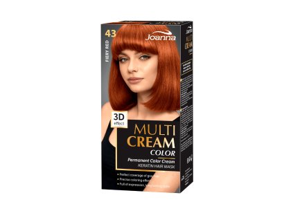 Joanna Multi Cream Color farba na vlasy Ohnivá červená 043