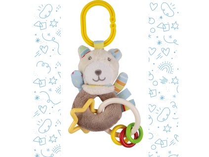 Baby Nova Hrkálka s klipom macko 1 ks