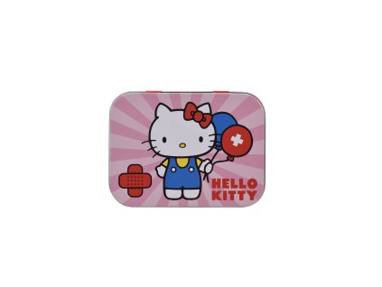 HELLO KITTY Náplaste v ružovej kovovej škatuľke 24 ks