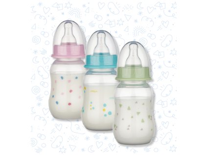 Baby Nova PP Dojčenská fľaša so štandardným hrdlom tvarovaná 0-24m 130 ml