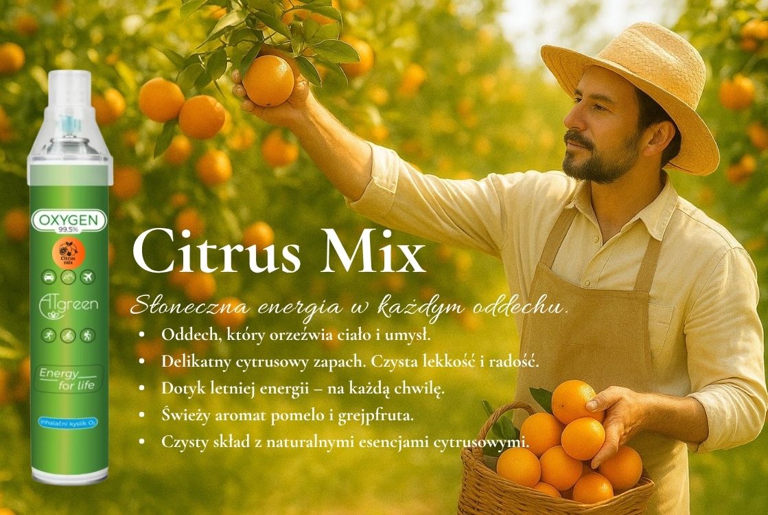 Tlen inhalacyjny, oxygen O2 (14L) 1 szt. - Citrus mix