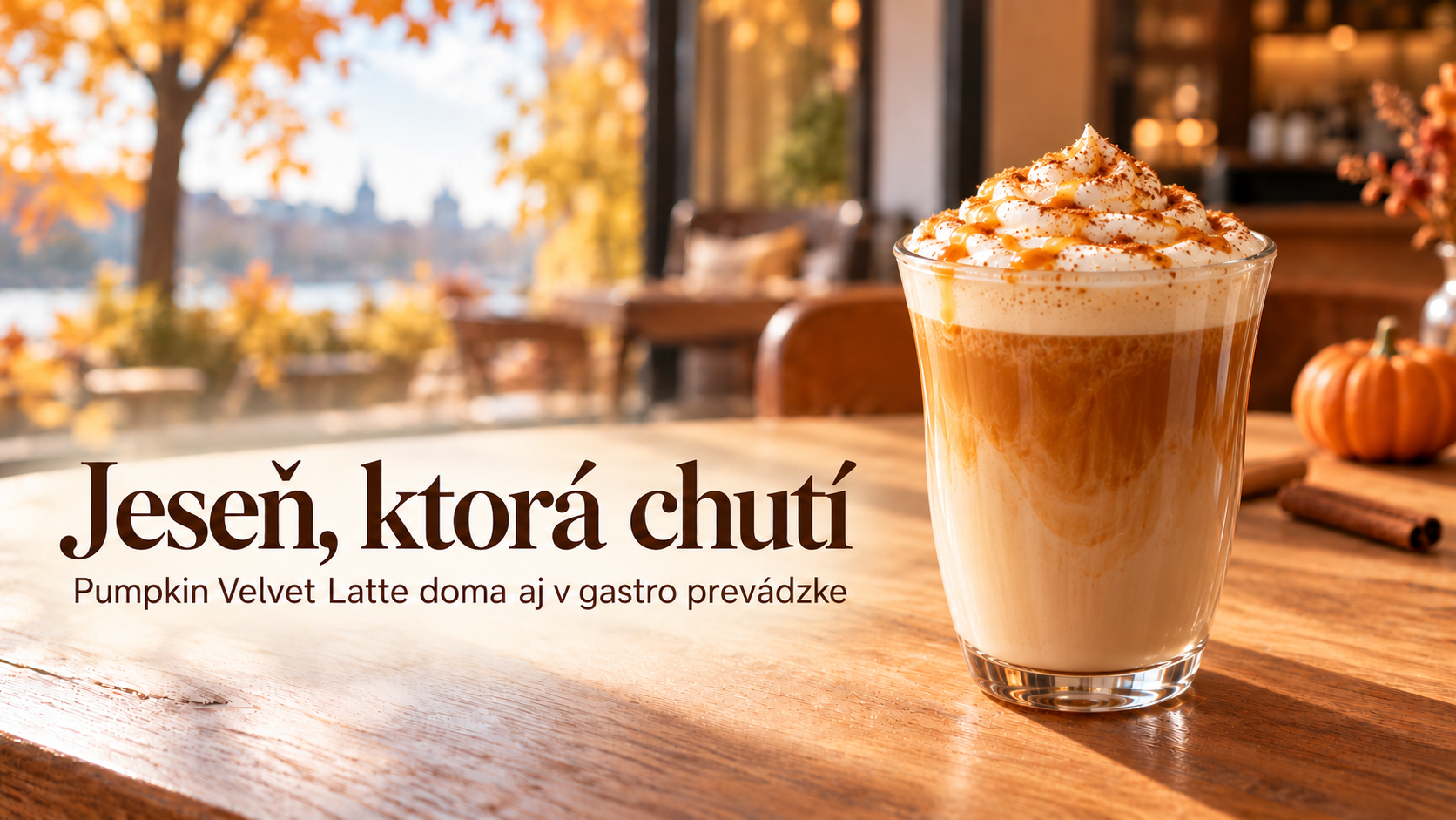 Jeseň, ktorá chutí - Pumpkin Velvet Latte doma aj v gastro prevádzke