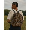 LEOPARD VELVET BROWN BACKPACK
