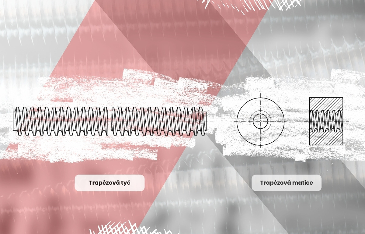 Trapézová tyč, trapézová matice - infografika