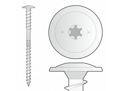 WKT vrut do nadkrokevní izolace 8x220mm talířová hlava