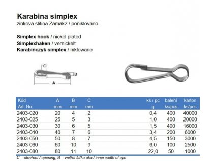 Karabina simplex niklovaná