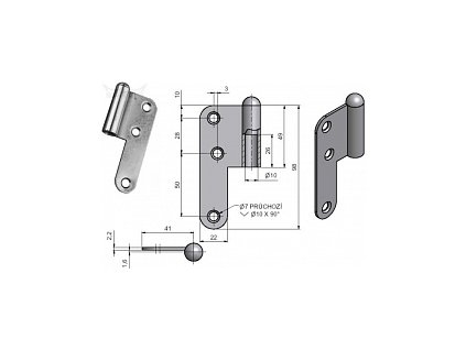 Závěs dveřní T5 H.D.''L''Zn č.93230530