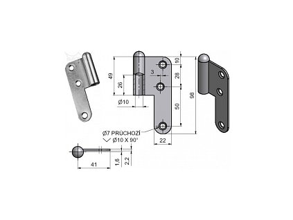 Závěs dveřní T5 H.D.''P''Zn č.93220530