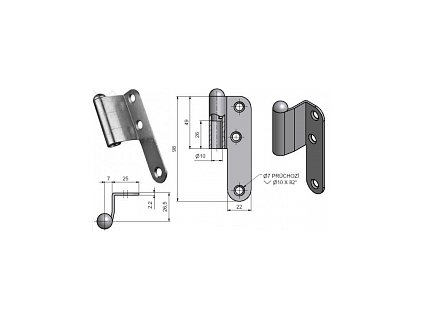 Závěs lomený JP5 H.D.''P''Bzn č.93200530
