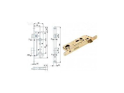 Zámek vložkový 02-04 PP BZn P-L