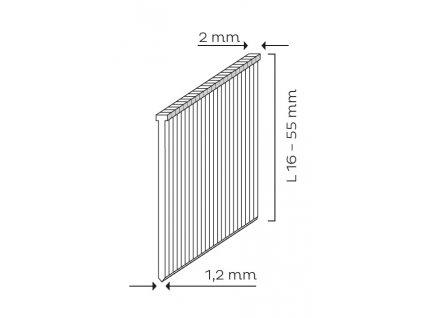 Hřebíky se zápustnou hlavou SK MINI (Mini Brad - síla drátu 1,2 mm)  ( BeA SK 300 ) pro Hřebíkovačka 3883 (12100610)