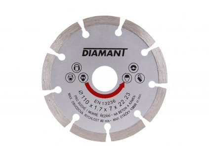 KOTOUČ DIAMANTOVÝ SEGMENTOVÝ (Varianta Diam. kotouč DIAMANT 110x22, 2x2mm segment)