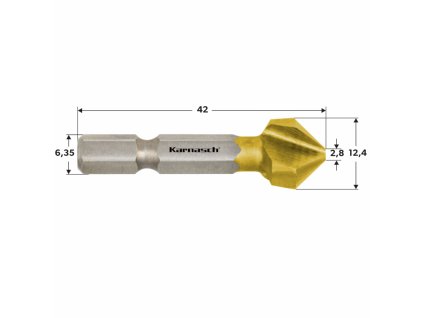 Záhlubník povlakovaný TIN průměr 12,4 mm