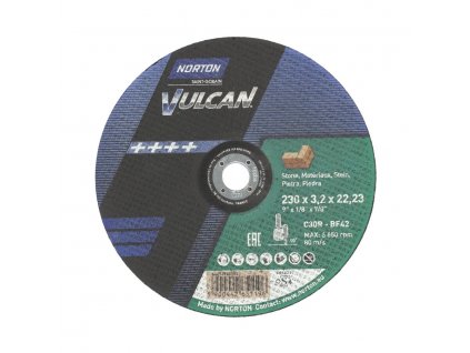 Řezání Řezný kotouč s vypouklým středem pro kámen 230x3.2x22.23mm pro Úhlová bruska Norton VULCAN