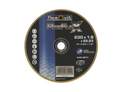 Ultra tenké řezání Kotouč pro inox 230x1.9x22.23mm pro Úhlová bruska Flexovit PERFLEX