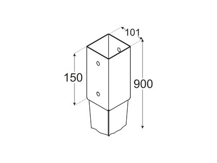 PSG 100/900 (101*900*2) Patka sloupku 100 k zarážení