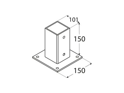 PSP 100 (101*150*2) Patka sloupku 100 se čtvercovou základnou