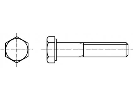 DIN 931 šroub šestihranná hlava 12.9 černý M30 částečný závit