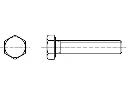 DIN 933 šroub šestihranná hlava 8.8 černý M22 celý závit