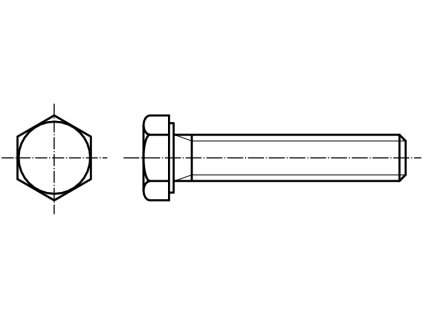 ISO  4017 šroub šestihranná hlava 8.8 pozink celý závit