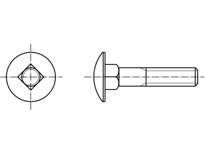 DIN 603 vratový šroub 8.8 pozink