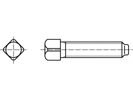 DIN 479 šroub čtyřhranná hlava upínací osazený konec 8.8 černý