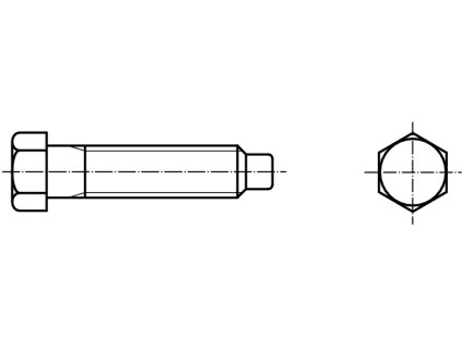 DIN 561B šroub šestihranná hlava odtlačovací s čípkem 8.8 černý