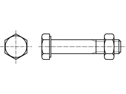 DIN 7990 šroub šestihranná hlava pro ocelové konstrukce 5.6 pozink