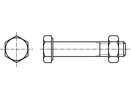 DIN 7990 šroub šestihranná hlava pro ocelové konstrukce 5.6 žárový pozink