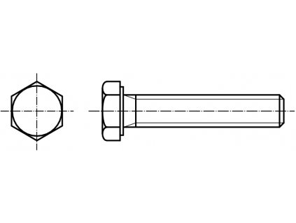 DIN 961 šroub šestihranná hlava M16 stoupání 1,5 , 8.8 černý celý závit