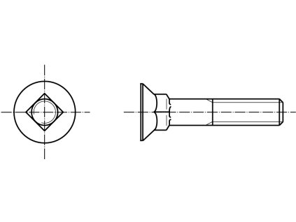 DIN 608 pluhový šroub zápuštěná hlava 8.8 pozink
