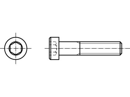 DIN 7984 INBUS (IMBUS) šroub nízká válcová hlava vnitřní šestihran 8.8 pozink