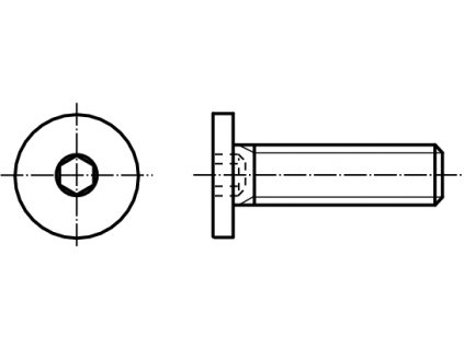 INBUS (IMBUS) šroub extra nízká hlava vnitřní šestihran 10.9 černý