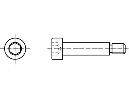 ISO 7379 lícovaný INBUS (IMBUS) šroub vnitřní šestihran  nerez A2