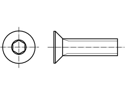 DIN 7991 INBUS (IMBUS) šroub zapuštěná hlava vnitřní šestihran nerez A2