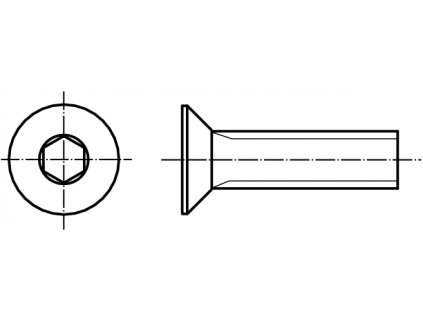 DIN 7991 INBUS (IMBUS) šroub zapuštěná hlava vnitřní šestihran nerez A2