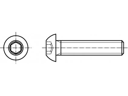 ISO 7380 INBUS (IMBUS) šroub půlkulatá hlava vnitřní šestihran BUTTON 10.9 pozink