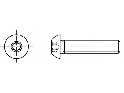 ISO 7380 INBUS (IMBUS) šroub půlkulatá hlava TORX BUTTON nerez A2