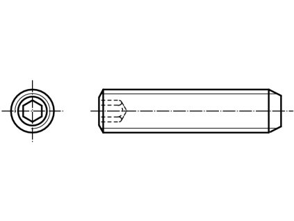 DIN 913 šroub stavěcí vnitřní šestihran plochý konec nerez A2