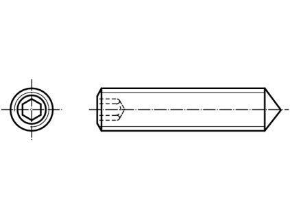 DIN 914 šroub stavěcí vnitřní šestihran s hrotem pozink