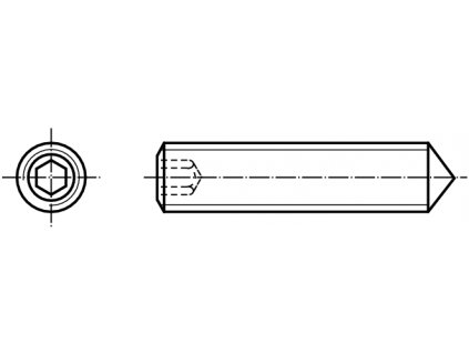 DIN 914 šroub stavěcí vnitřní šestihran s hrotem nerez A2