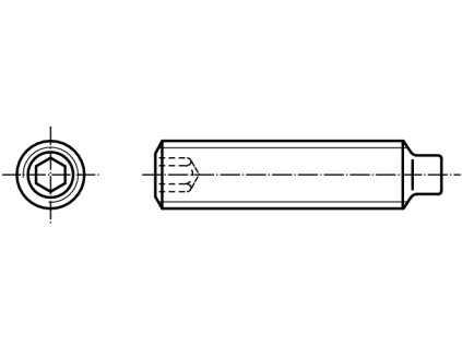 DIN 915 šroub stavěcí vnitřní šestihran s čípkem černý