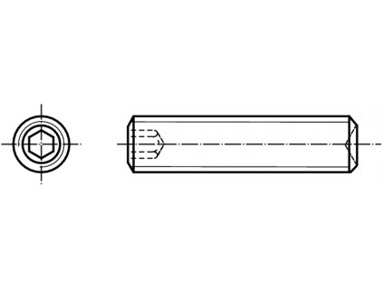 DIN 916 šroub stavěcí vnitřní šestihran s kuželovým důlkem nerez A4