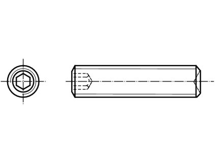 DIN 916 šroub stavěcí vnitřní šestihran s kuželovým důlkem černý jemný závit